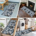thumbnail image 5 of 2'x6' Rug Runners for Hallways Kitchen, Blue White Leaves Non Slip Entryway Beside Floor Carpet Runner, Vintage Ethnic Boho Botanical Branch Washable Laundry Room Bedroom Throw Rugs Mat, 5 of 8
