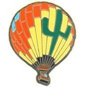 Metal Lapel Pin - Blimps and Balloons - Hot Air Balloon - Cactus