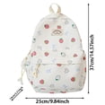 thumbnail image 2 of Strawberry Heart Printed Backpack, Cute Aesthetic Casual Daypack, Large Capacity Lightweight Bookbag, Multi Pocket Fashion Shoulder Bag, Portable Travel Commute Bag for Daily Shopping Use, White, 2 of 4