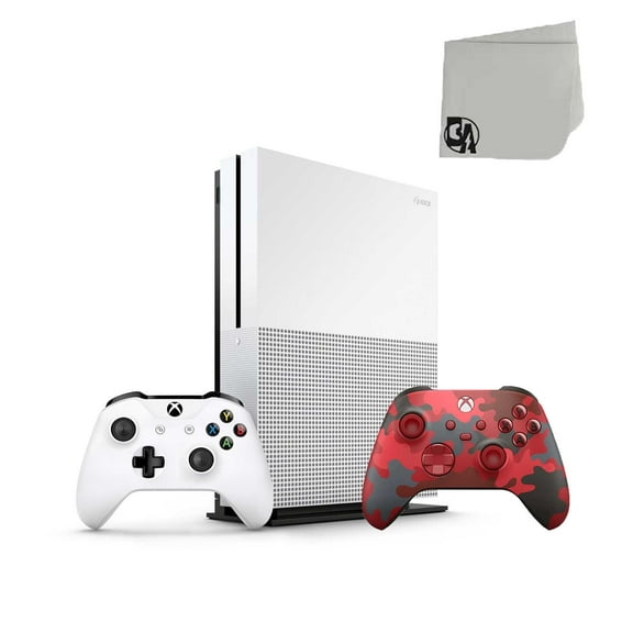 Pre-Owned Microsoft Xbox One S White 1TB Gaming Console with Daystrike Camo Controller Included BOLT AXTION Bundle