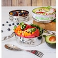 thumbnail image 3 of Stainless Steel Lunch Box, 3 Tier Round with Spork, 40 Oz, 3 of 9
