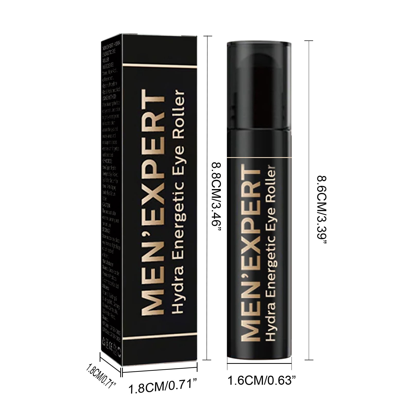 Alvantor Men’s Hydrating Eye Roller Cream with Hyaluronic Acid for Dark Circles, Puffiness, Fine Lines, 0.34 fl. oz