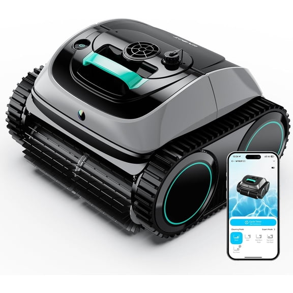 Restored WYBOT C1 Robotic Pool Cleaner, 4-in-1 Cordless Pool Vacuum for Inground Pools up to 1,614 Sq.ft, 150-Min Runtime, Wall & Waterline Cleaning, WiFi & Bluetooth Connect