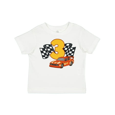 

Inktastic Number Three Race Car Gift Toddler Boy or Toddler Girl T-Shirt