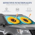 thumbnail image 3 of Kdxio Golden Sunflower in Blue Print 2-Piece Sun Shade Front Windshield - Foldable Car Front Window Sunshades for Most Sedans SUV Truck, 3 of 5