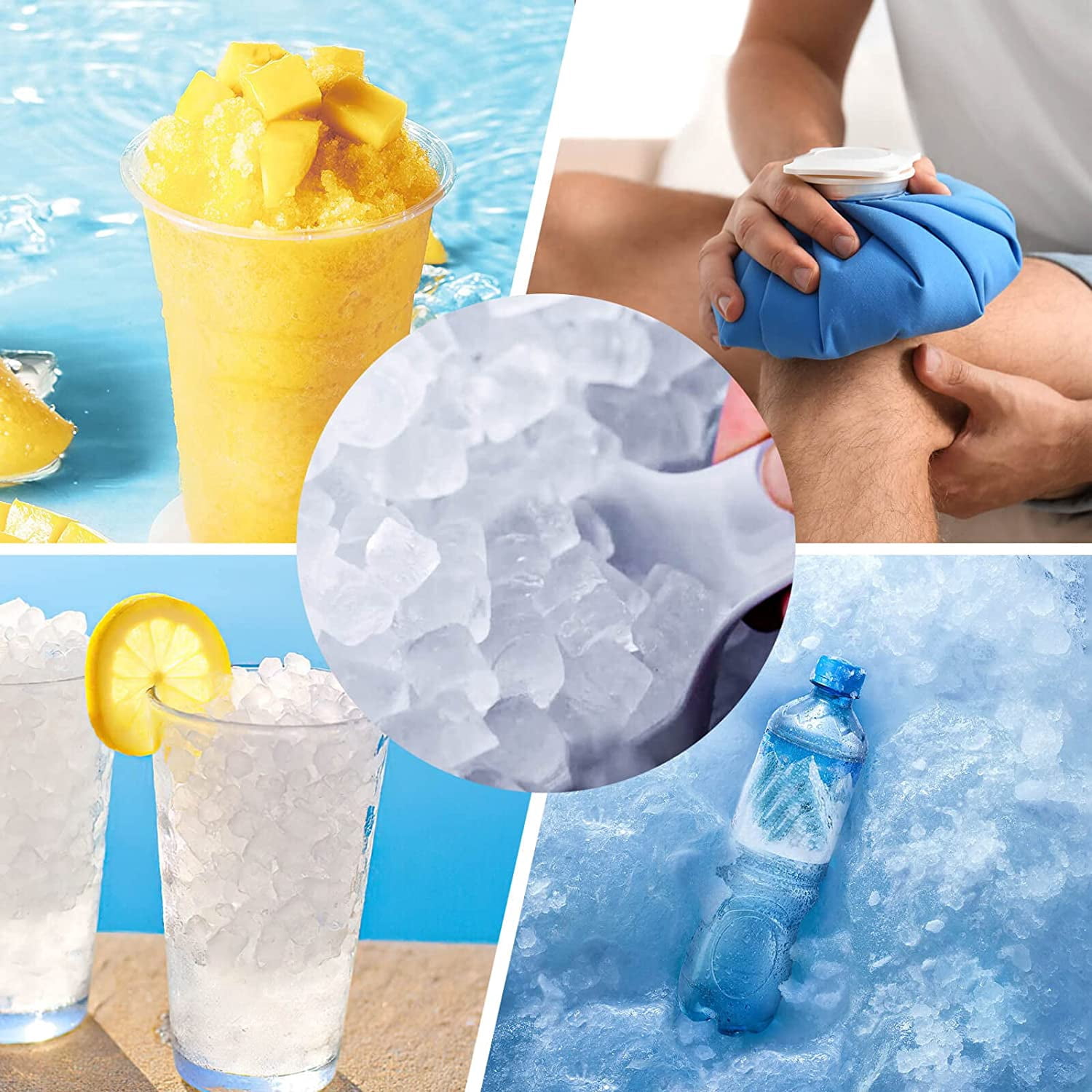 Nugget Ice Maker Countertop, Wamife Portable Ice Machine, Make 26 lbs Ice in 24 Hrs, 2 Ways Water Refill, Auto-Cleaning, with Ice Scoop and Basket for Home/Kitchen/Camping/RV. (Stainless Steel Finish)
