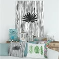 thumbnail image 2 of Designart ' Black and White Striped Under Tropical Leaf III ' Modern Canvas Wall Art Print, 2 of 4