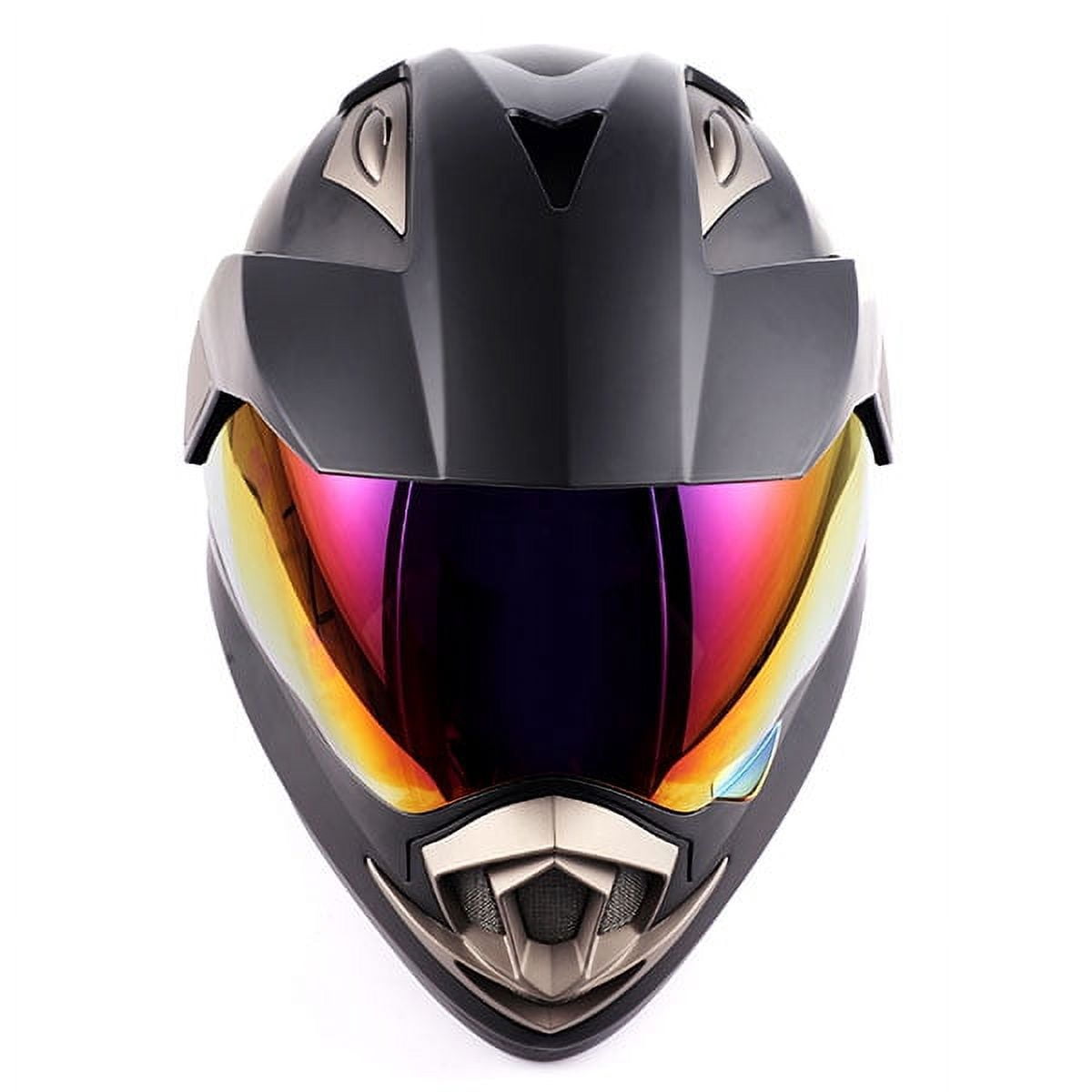 1Storm Dual Sport Helmet Motorcycle Full Face Motocross Off Road Bike HGXP14A Matt Black