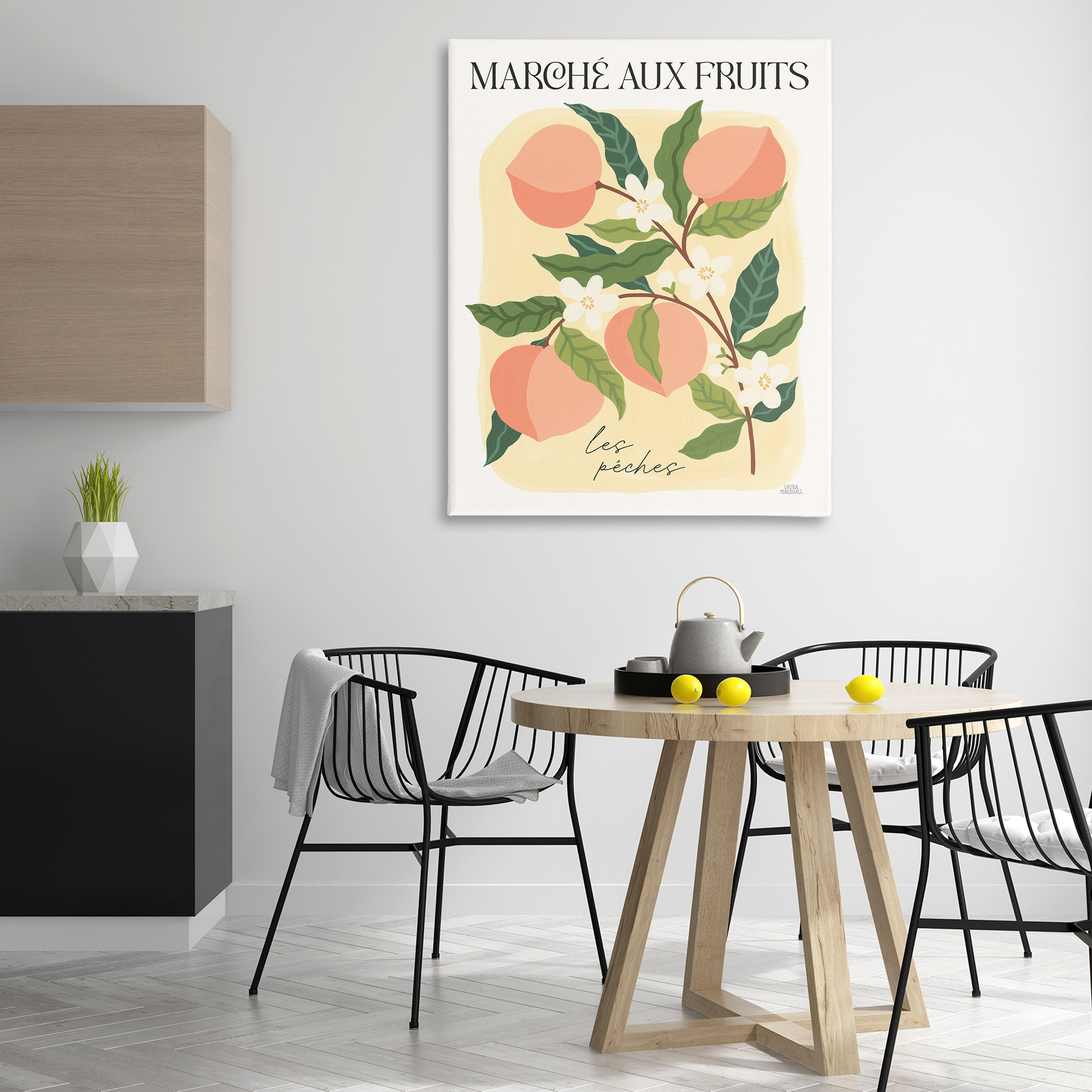 Stupell Industries Marche Aux Peaches Food & Beverage Painting Gallery Wrapped Canvas Art Print Wall Art, 36 x 48