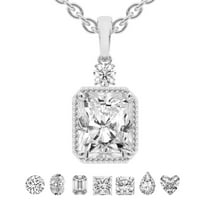 Diamond Pendant Necklace For Women | 1 Carat IGI Certified Radiant Shape Lab Grown Diamond | Joan Fashion Lab Diamond Pendant Necklace 18K White Gold | FG-VS Quality Friendly Diamonds