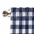 thumbnail image 5 of Half Window Curtains 24 Inches Long, Navy Blue Check Window Treatment Curtain Drapes, Farmhouse Buffalo Plaid Blue Short Curtains Tiers for Kitchen Over Sink, 27.5"x24", 2 Panels, 5 of 7