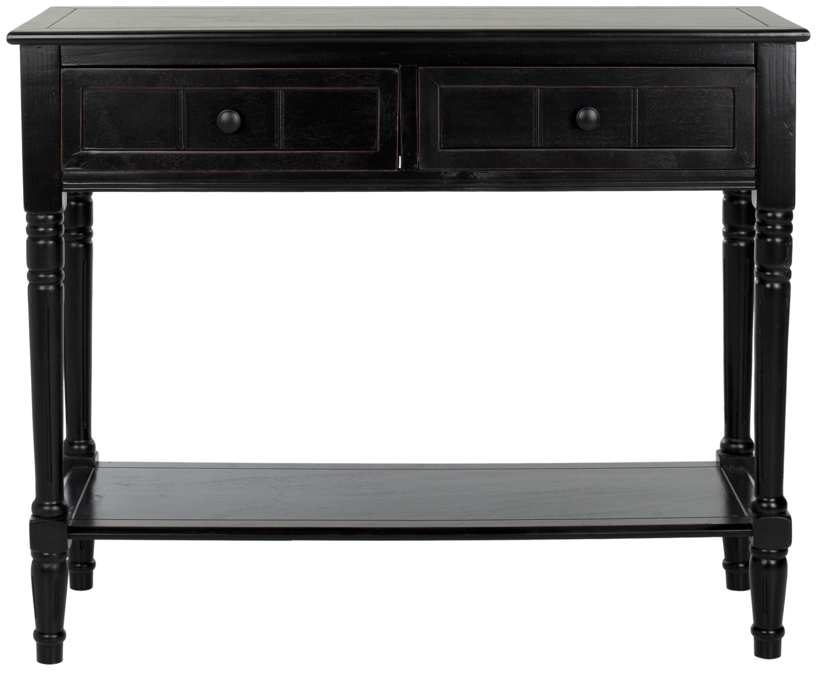 SAFAVIEH Samantha Contemporary 2 Drawer Console, Distressed Black