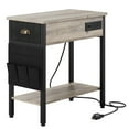 thumbnail image 1 of Yartaka Nightstand, End Table with Charging Station, Side pull Drawer, Narrow Bedside Table for Small Spaces, Living Room, Bedroom, Easy Assembly, Grey, 1 of 8