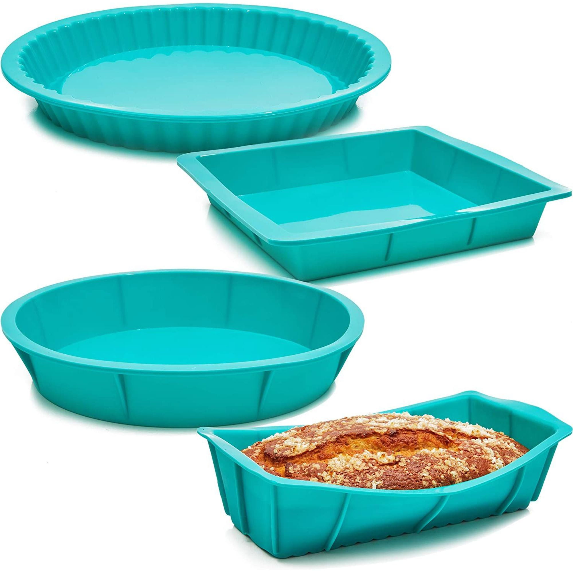 Auch 6 Pack Mini Tart Pans with Removable Bottom Rectangular Baking Pan Non-Stick Cake Tin for Oven and Insta Pot Baking