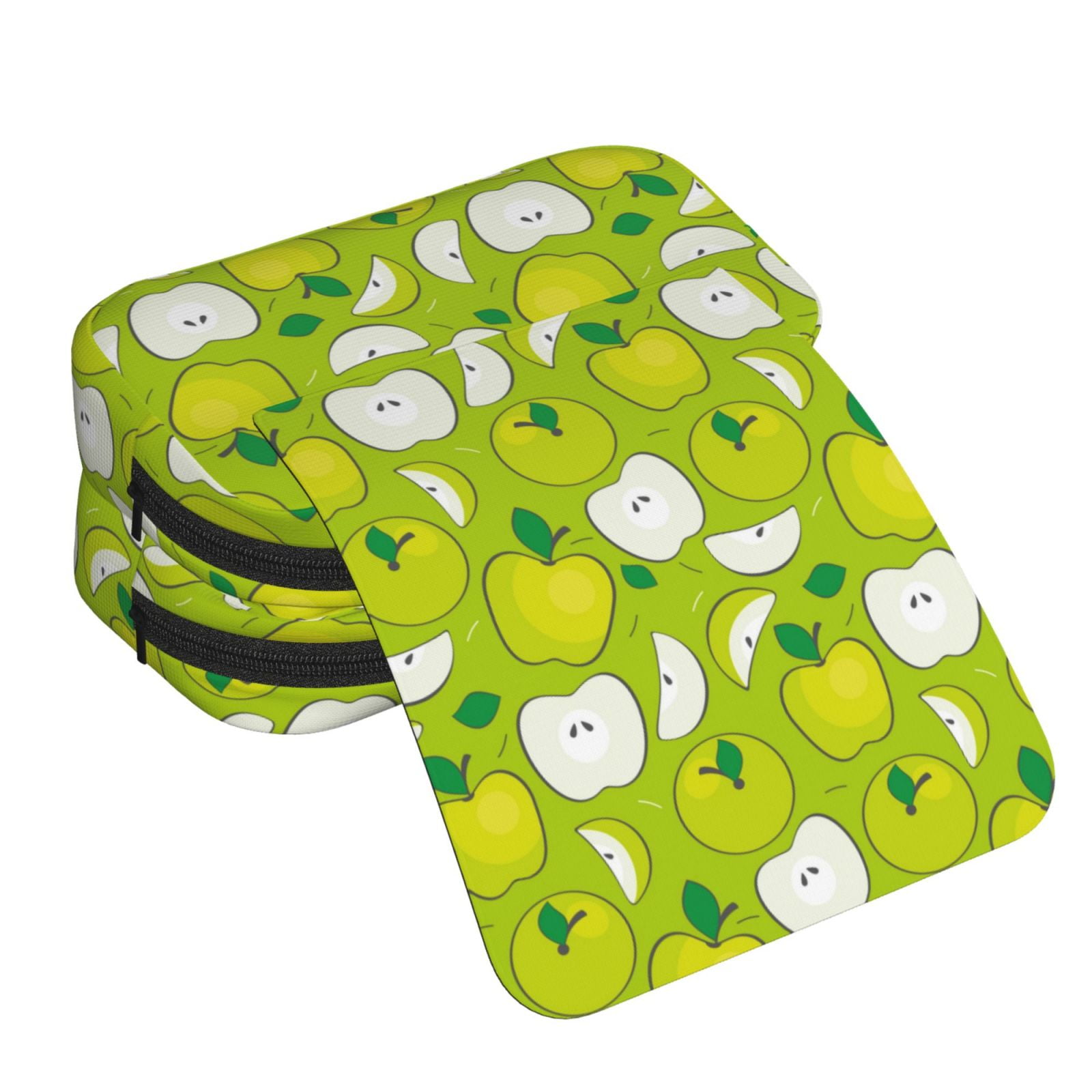 Kdxio Green Apple for Double Compartment Pen Case Oxford Organizer with Zipper Pockets for Students Artists