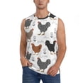 thumbnail image 2 of Lsque Retro Rooster Print Men's Cotton Blend Sleeveless Muscle Shirts (S-3XL)- Moisture Wicking, Odor Protection, UPF 30+,Medium, 2 of 8