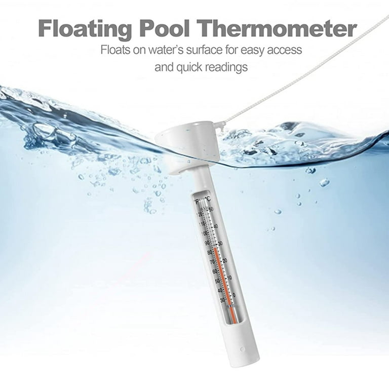Floating Pool Thermometer, Pool Water Thermometer, Easy to Read Pool  Thermometer, Outdoor and Indoor Pools, Spas and Hot Tubs,White,1PCS 