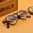 thumbnail image 3 of Lunettes de Soleil Gothiques Steampunk Rétro à Tige Ronde Rétro Noires, 3 of 5