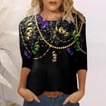 thumbnail image 2 of PMUYBHF T-Shirt Imprimé Joyeuses Fêtes Manches 3/4 Col Rond Blouse 3791 m, 2 of 5
