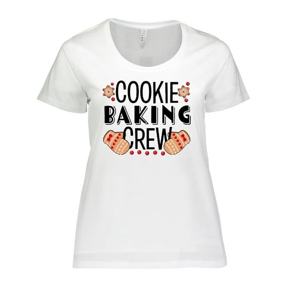 Inktastic Christmas Cookie Baking Crew with Oven Mitts Women's Plus Size T-Shirt
