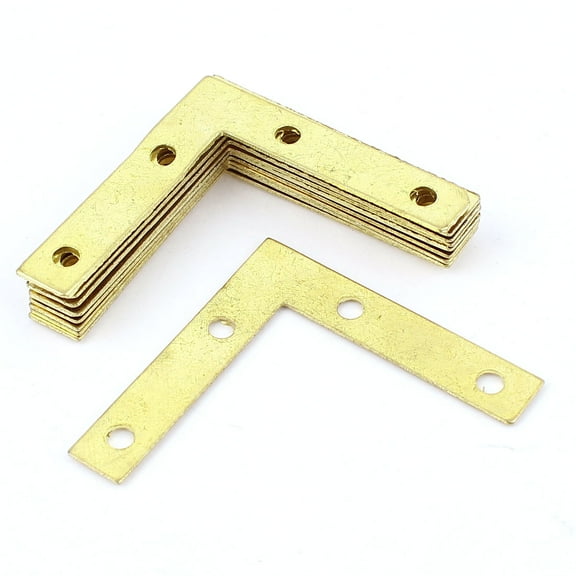 Uxcell 10 Pcs 90 Degree Metal Corner Brace Angle Brackets Gold Tone 50 x 50 x 10mm