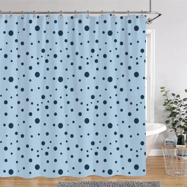 Cortina de ducha DEKAXID con diseño de lunares y líneas geométricas, color sólido, sencilla y moderna, de poliéster, lavable, para decoración de baño