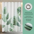 thumbnail image 2 of Unique Bargains Waterproof Leaf Shower Curtain Sets Hooks Green Pattern 1 71"W x 71"L, 2 of 8