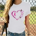thumbnail image 2 of Lolmot Pink Ribbon Shirts for Women Breast Cancer Awareness T-Shirt Blessed to be Called Breast Cancer Survivor Inspirational Letter Print Breast Cancer Short Sleeve Tee Tops, 2 of 4