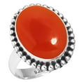 thumbnail image 1 of Natural Carnelian Ring 925 Sterling Silver Handmade Jewelry, 1 of 6