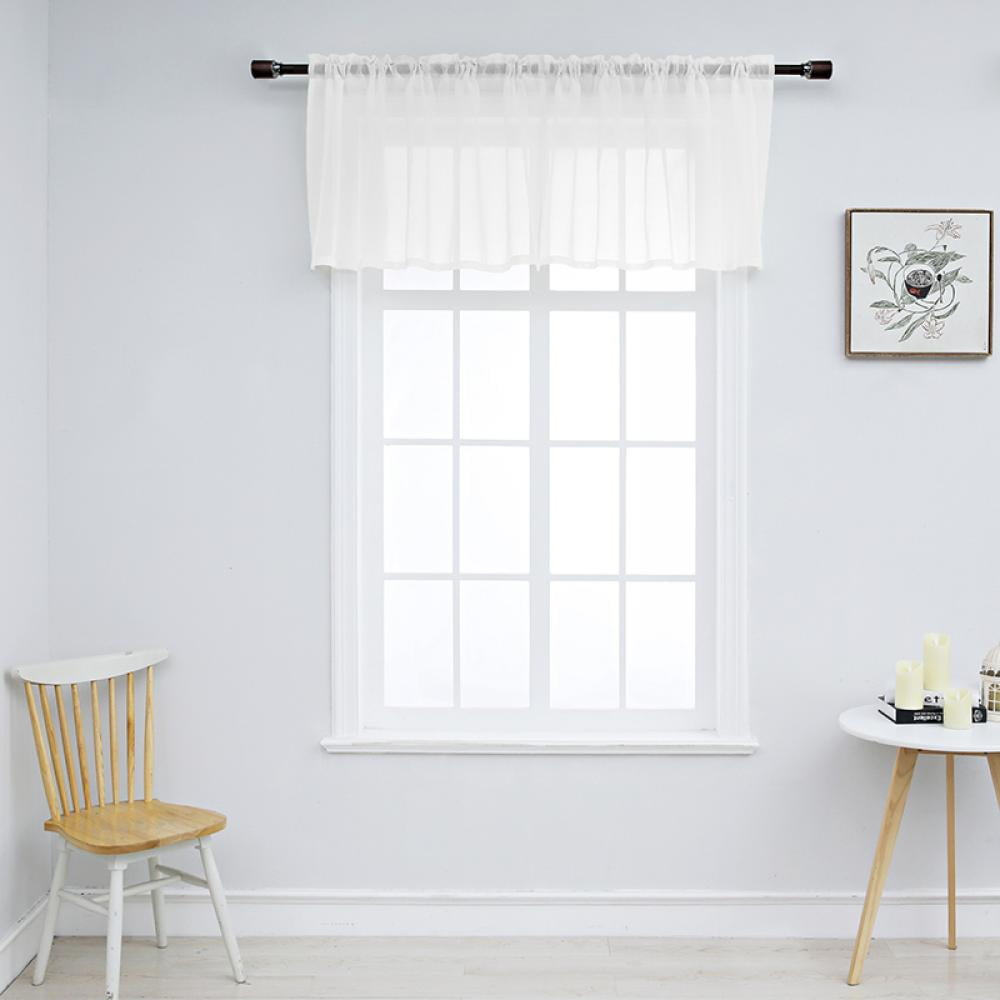 Pure White Short Curtain for Living Room Thermal Insulated Window