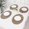 thumbnail image 7 of Unique Bargains Set of 6 Oval Placemats for Dining Table Decor Table Placemats Light Brown, 7 of 7
