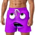 thumbnail image 3 of ibiyuan Mens Swim Trunks Funny Cartoon Face Print Quickdry Mens Shorts Elastic Waist Mens Bathing Suits Beach Swimwear, 3 of 5