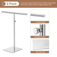 thumbnail image 4 of Uxcell Necklace Display Stand 2 Pack Adjustable Height Rack T Bar Purse Holder for Home Boutique Store Silver, 4 of 6