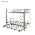 thumbnail image 6 of Twin Over Twin Bunk Bed with Trundle, Metal Twin Bed with Safety Guard Rail and Ladders, Space-Saving Design Sleeping Bedroom Bunk Bed for Young Teens and Adults, Easy Assembly, K98, 6 of 9