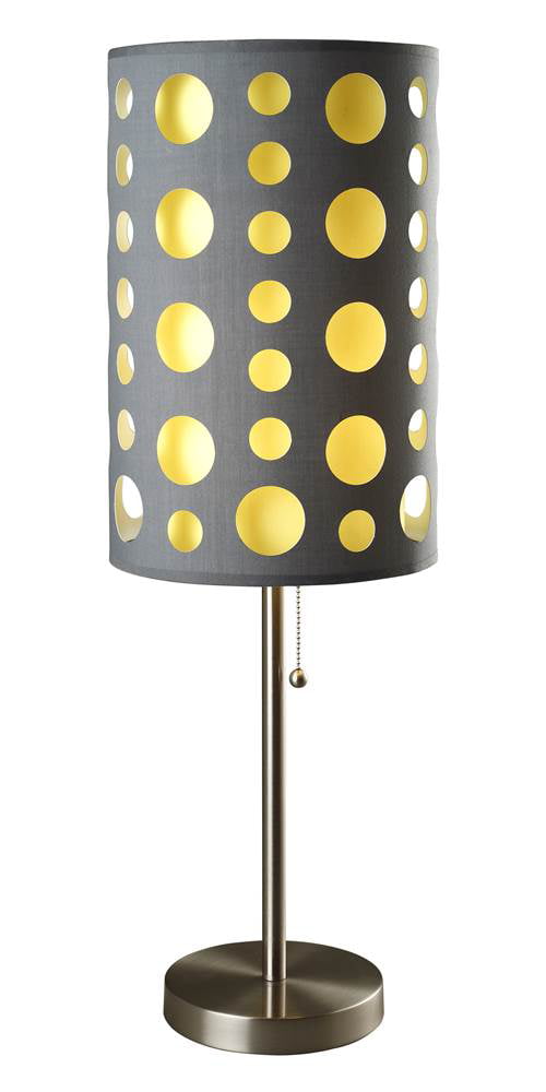 33 Tall Metal Table Lamp Retro Design, Yellow And Gray Table Lamps