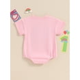 thumbnail image 4 of Suealasg Baby Girls 1st Birthday Rompers Short Sleeve Letter Print Bodysuit Jumpsuit 6 12 18 Months Infant Summer Overalls One Piece Clothes, 4 of 9