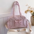 thumbnail image 4 of Puffer Tote Bag Quilted Crossbody Bags for Women Puffy Shoulder Handbag Carry on Weekender Bag Y2k Bow Purse Travel Work, 4 of 6