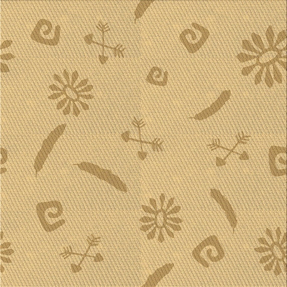 Ahgly Company Machine Washable Indoor Square Transitional Orange Gold Area Rugs, 8' Square