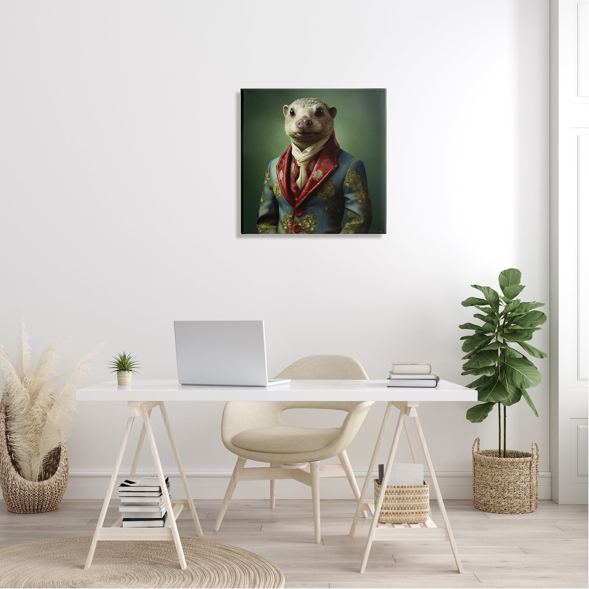 Stupell Industries Classy Animal Fashion Portrait Animals & Insects Painting Gallery Wrapped Canvas Art Print Wall Art, 24 x 24