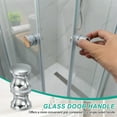 thumbnail image 4 of Uxcell Glass Shower Door Handle, Aluminum Alloy Back-to-Back Knob for Replacement Silver, 4 of 7