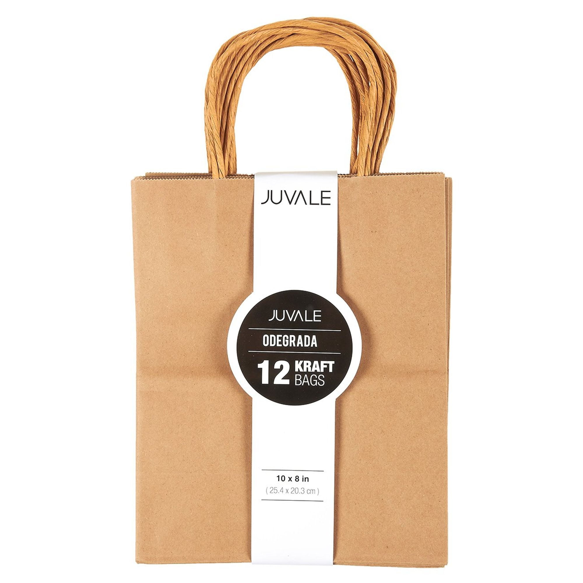 12-Count Brown Kraft Bags - Paper Bags with Handles, Great as Wedding ...
