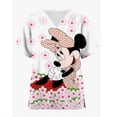 thumbnail image 2 of Uniformes médicos de enfermera con estampado de Mickey Mouse de Disney, cuello en V, manga corta, bolsillo, ropa de trabajo, uniformes médicos, accesorios, 2 of 5