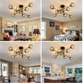 thumbnail image 5 of 8 Light Glass Globe Ceiling Light Black and  Mid Century Flush Mount Sputnik Light Fixture Bubble Chandelier Living Room Farmhouse for Dining Room Kitchen Bedroom., 5 of 6