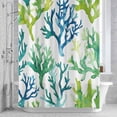 thumbnail image 2 of Summer Marine Plant Bathroom Shower Curtain, Water Blue Coral Tropical Sea Waterproof Washable Soft Bath Curtain for Bathtub Decor with 12 Hooks&Grommet, 66x72 Inch, 2 of 9