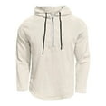 thumbnail image 4 of Half Zip Pullover Men 2026 Spring Fall Long Sleeve Lightweight Cotton Linen Hooded Shirt Mens Hoodie, 4 of 4