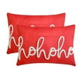 thumbnail image 4 of Holiday Ho Ho Ho Lumbar Pillow Cover, 12" x 26" Red Suede Pillowcase, Modern Letters And Words Christmas Oblong Pillow Cover For Sofa Couch, Hotels, Living Room, Bed Room - Holiday Ho Ho, 4 of 6