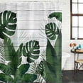 thumbnail image 4 of Small Stall Shower Curtain 36x72 Inch Narrow Half Size Palm Leaves Bath Curtains Bathroom Decor, Tropical Botanical Leaf Summer Wooden Gray Waterproof Fabric Shower Curtain Set with Hooks 36 Inch, 4 of 7