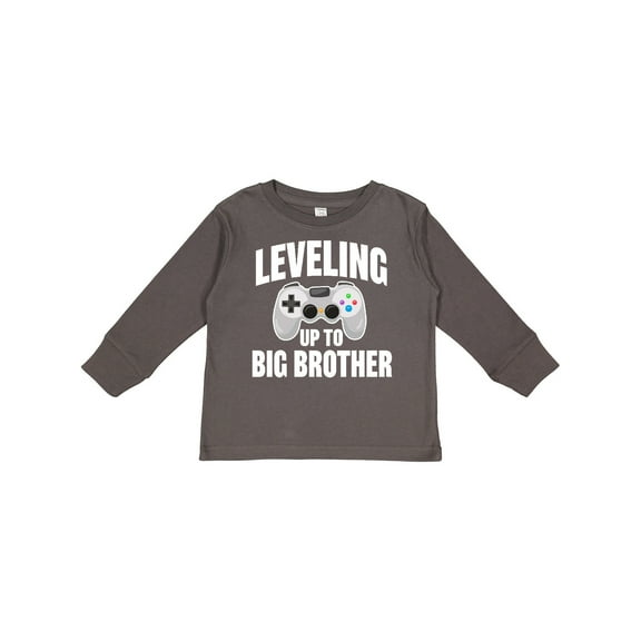 Inktastic Leveling Up to Big Brother Boys Long Sleeve Toddler T-Shirt