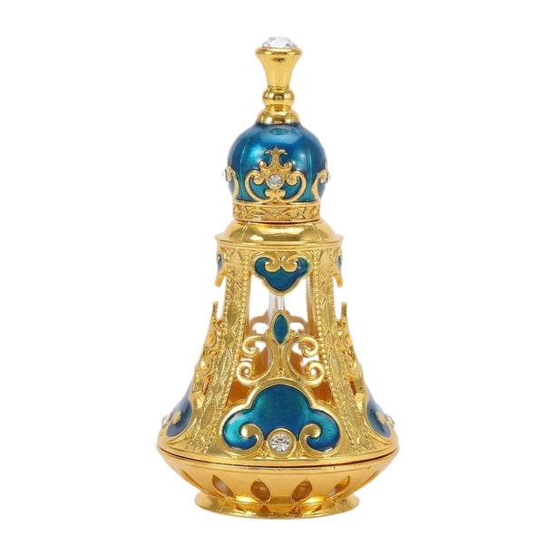 Frasco de perfume de Oriente Medio, dispensador de perfume elegante, recargable y multifuncional. Azul