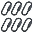 thumbnail image 1 of Quluxe Conector de enlace rápido de cadena M4 de 4 mm con bloqueo de cadena en forma de D resistente, negro (paquete de 6), 1 of 5